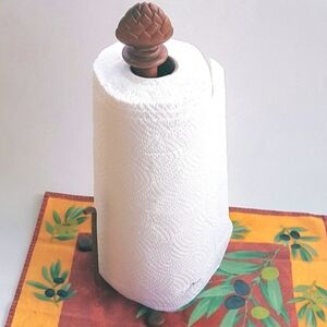 Paper Towel Holder Metal Stand Mediterrean Italian Farmhouse Ranch Artichoke Top